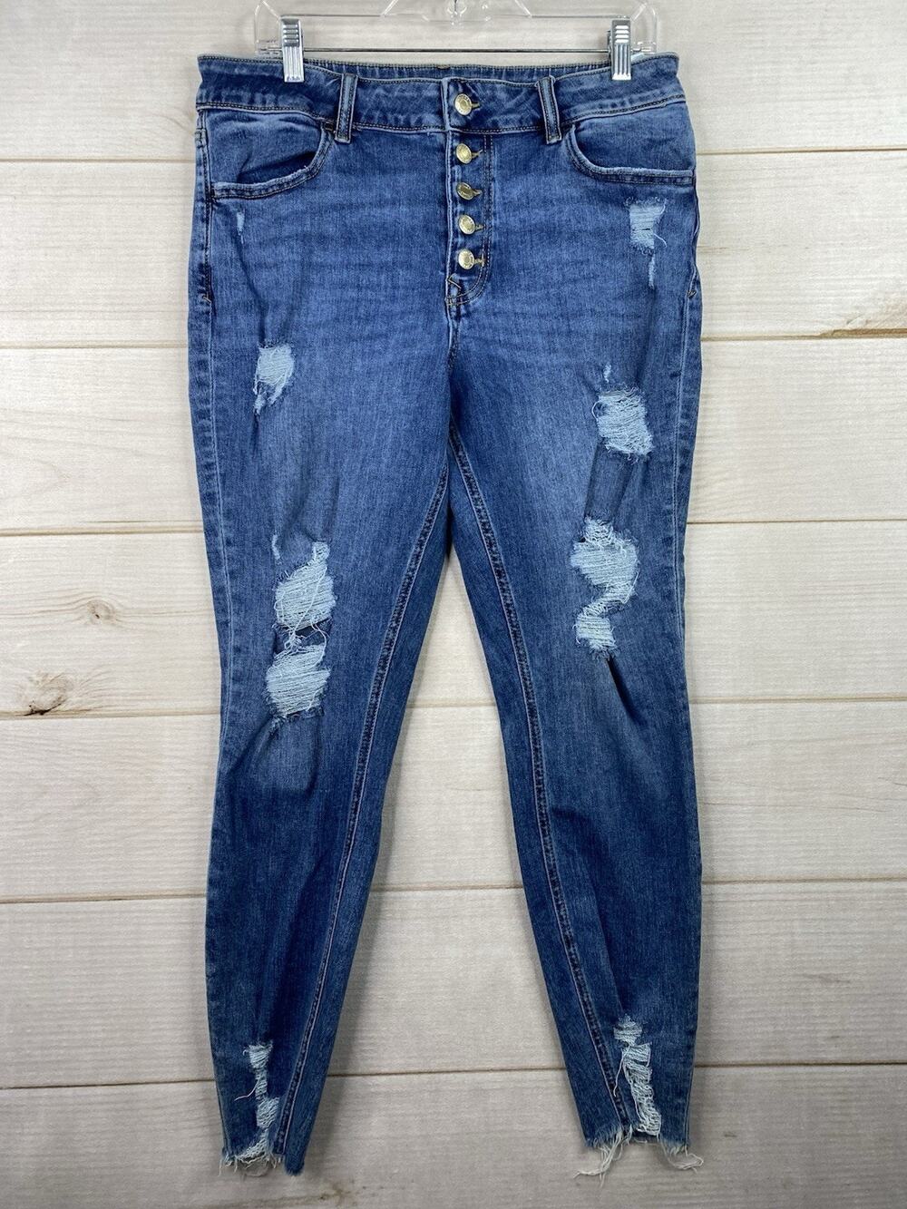 M Jeans By Maurices L Reg Super Skinny High Rise Dark Wash Stretch Button Fly
